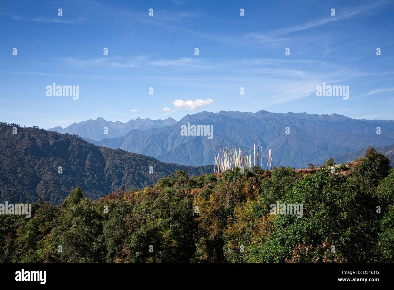 Des scènes de l'Tang Valley Drive près de Jakar. Le District de Bumthang. Le Bhoutan. Banque D'Images