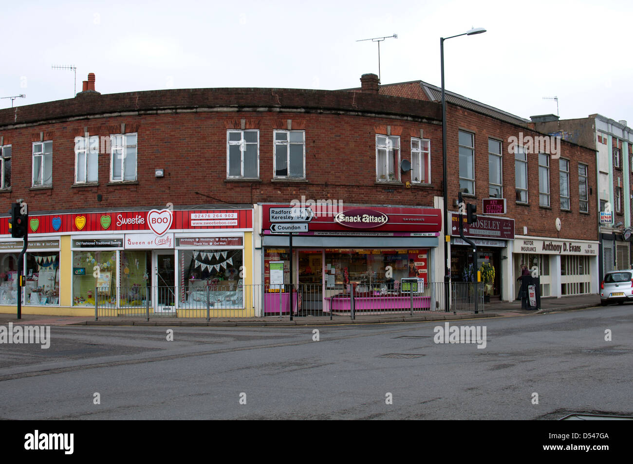 Barker's Butts Lane/Moseley, Coundon boutiques Avenue, Coventry, Royaume-Uni Banque D'Images