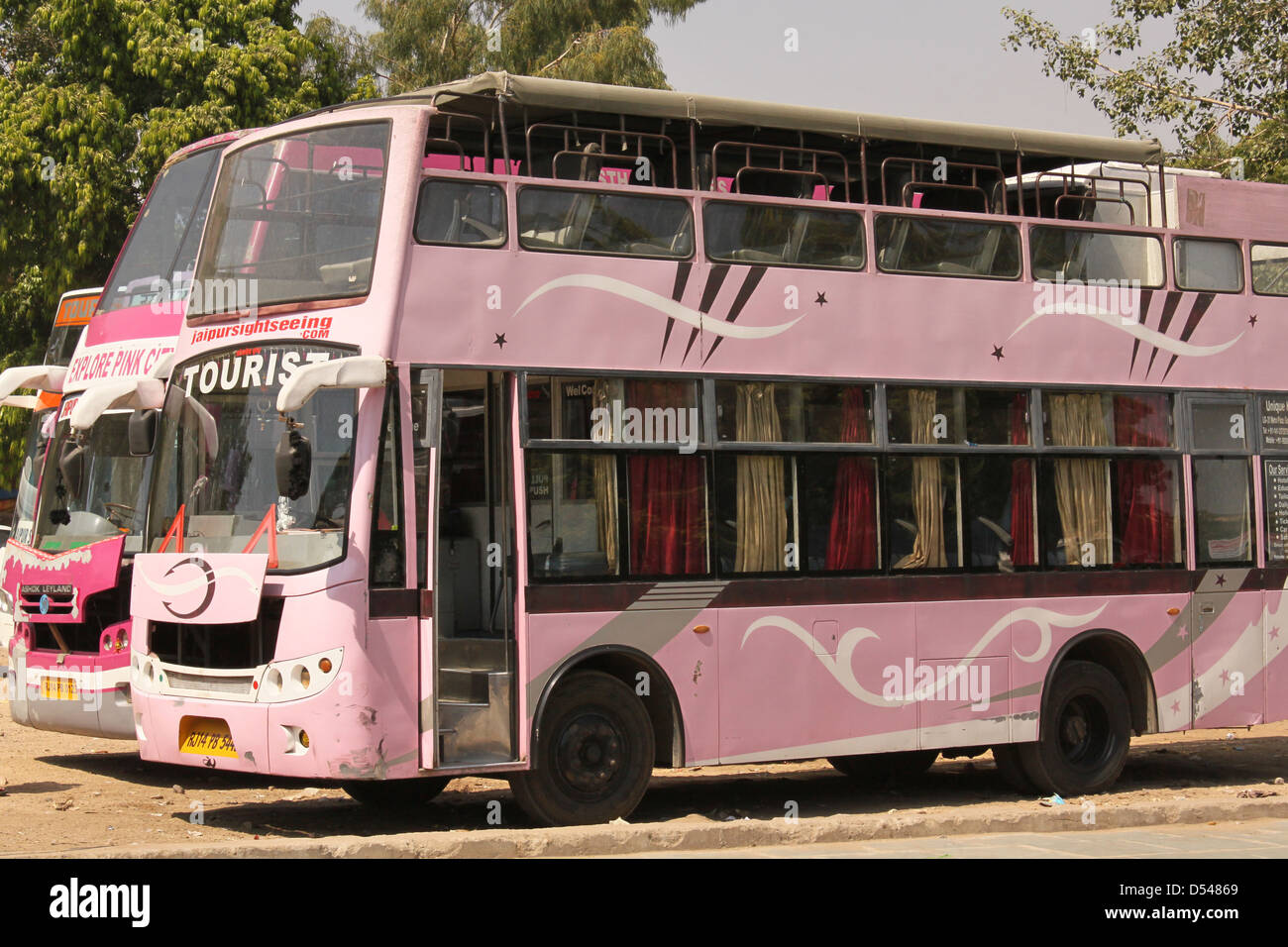 Un bus à double étage pour les touristes à Jaipur Rajasthan Inde Banque D'Images