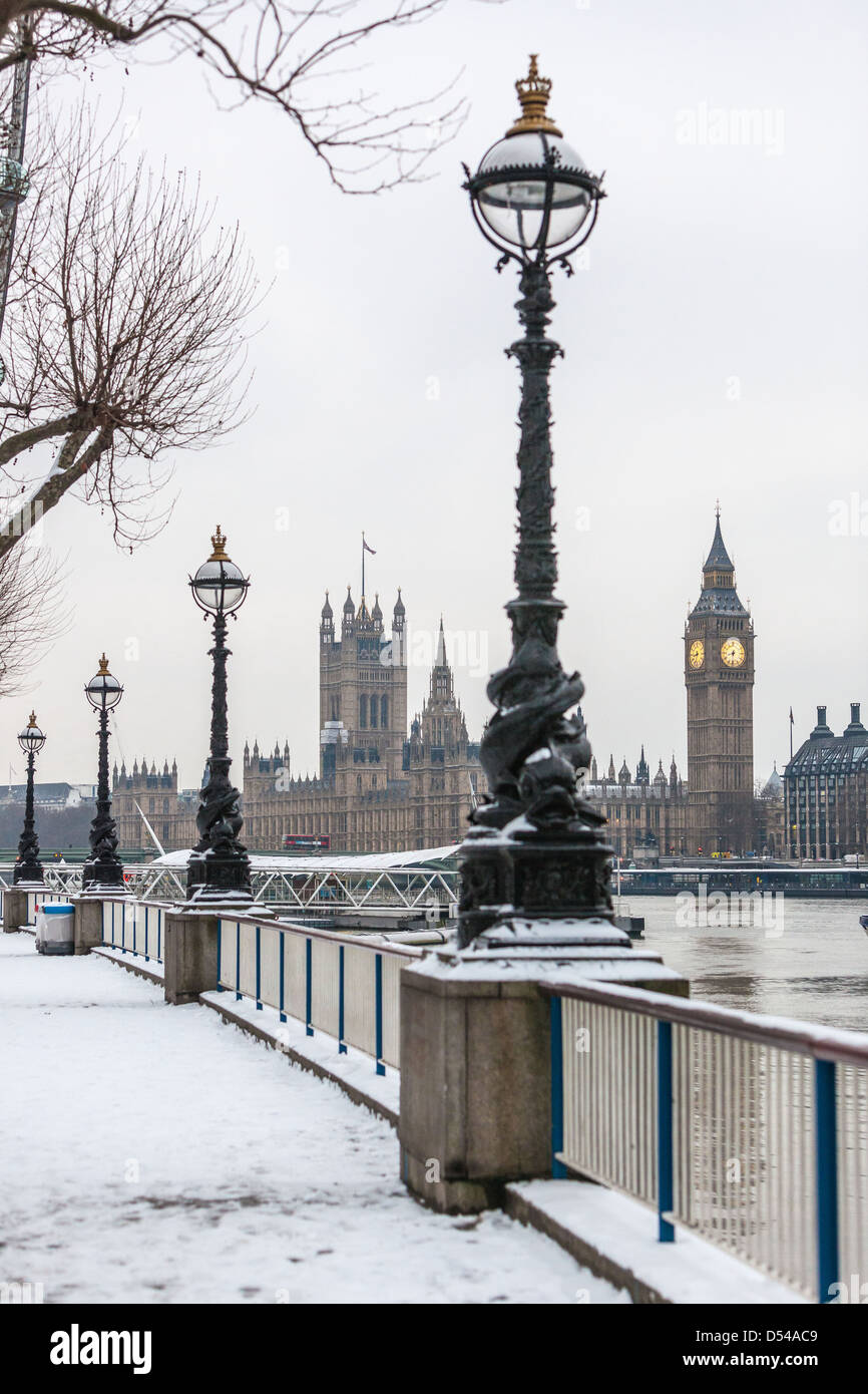 Paysages d'hiver enneigés à Londres, Angleterre, RU Banque D'Images