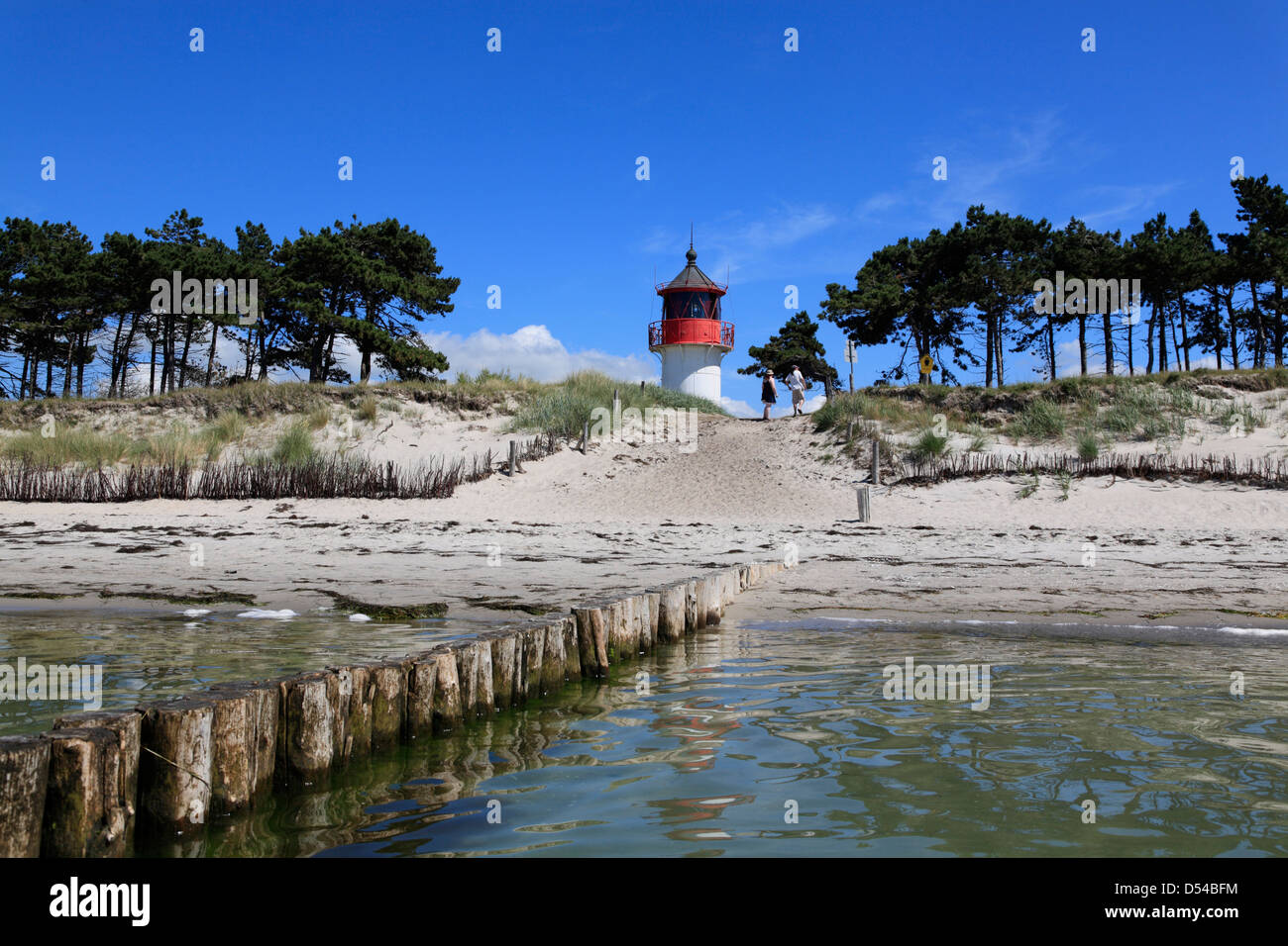 L'île de Hiddensee, phare de ( Gellen, Mecklembourg Poméranie, Allemagne, Europe Banque D'Images