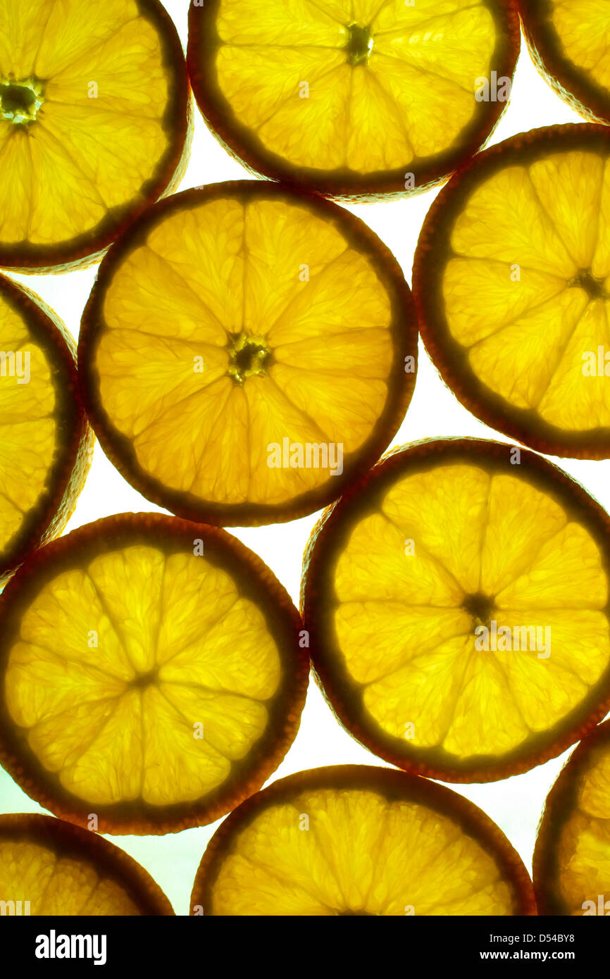 Tranches de fruits orange Banque D'Images