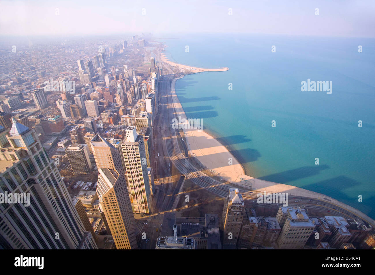 Chicago tours photographié d le 94e étage de la John Hancock Building Banque D'Images