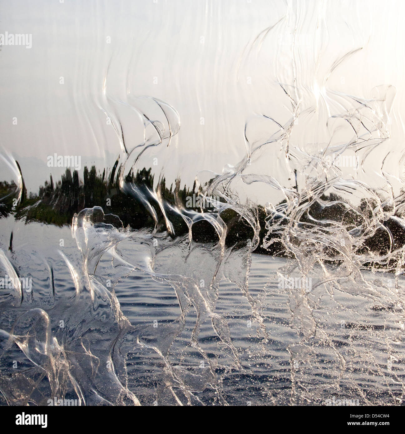 Ko Lanta, Thaïlande, détail d'une chute d'eau dans la lumière du soir Banque D'Images