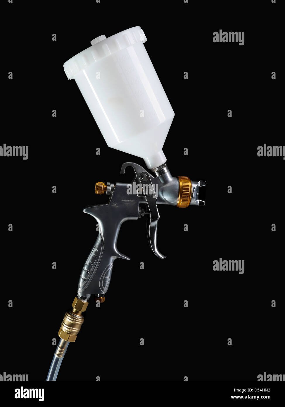 Spray gun shot sur fond noir Banque D'Images