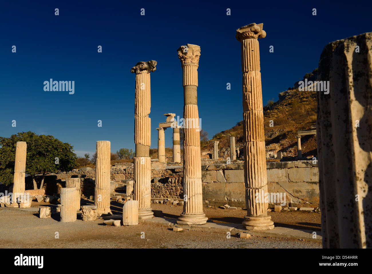Temples de la déesse Rome et divine avec césar au prytanée ruines de l'ancienne ephèse turquie Banque D'Images