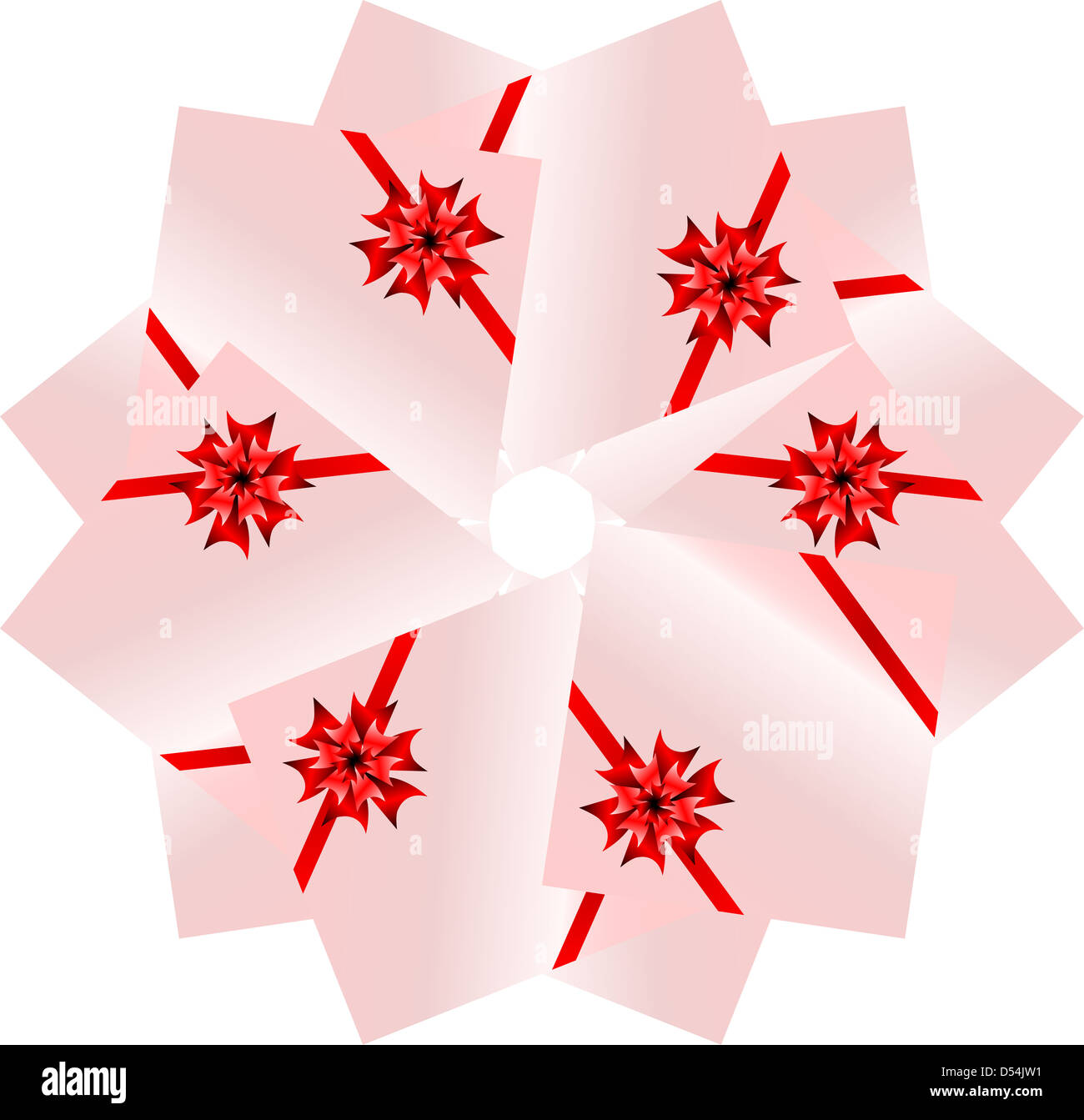 Une collection de rubans rouges sur les coffrets cadeaux. seamless pattern Banque D'Images