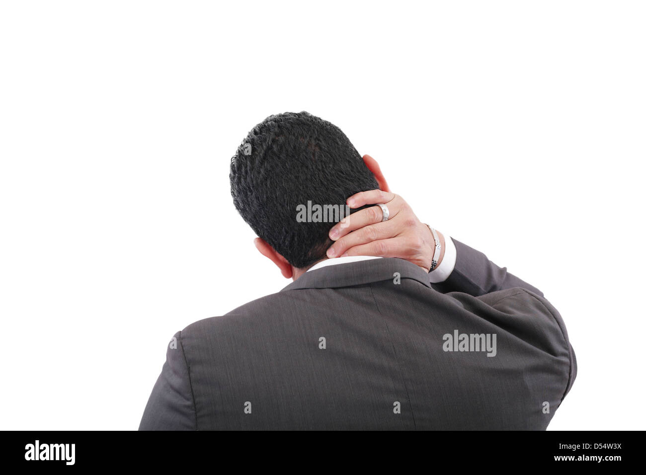 Jeune homme d'avoir une douleur dans le cou Banque D'Images