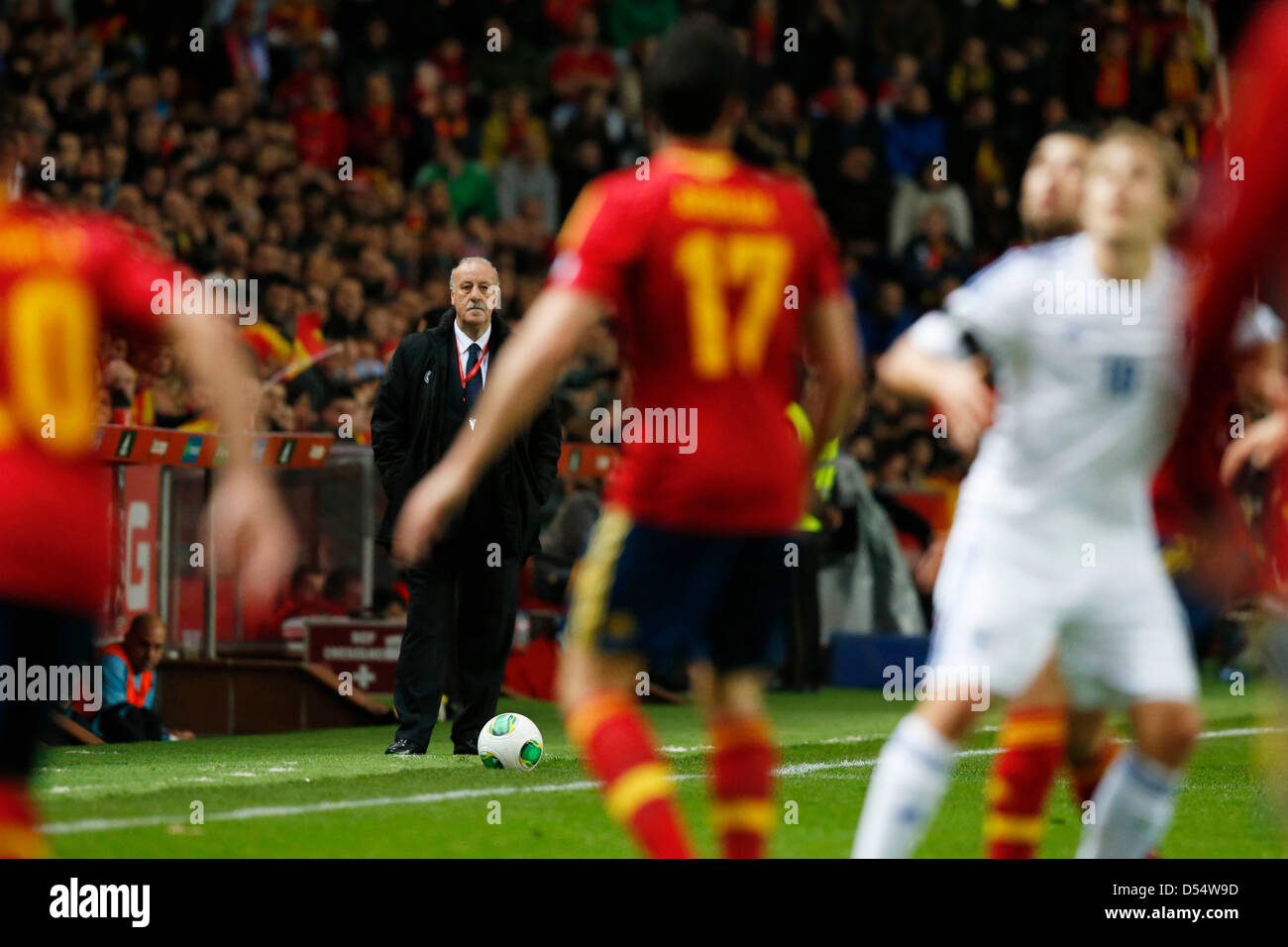 Vicente Del Bosque (ESP), le 22 mars 2013 Football / Soccer - COUPE DU MONDE : Brésil 2014 Groupe I de la Zone européenne de qualification match entre l'Espagne 1-1 Finlande au Stade El Molinon de Gijon, Asturias, Espagne. (Photo par D. Nakashima/AFLO) Banque D'Images