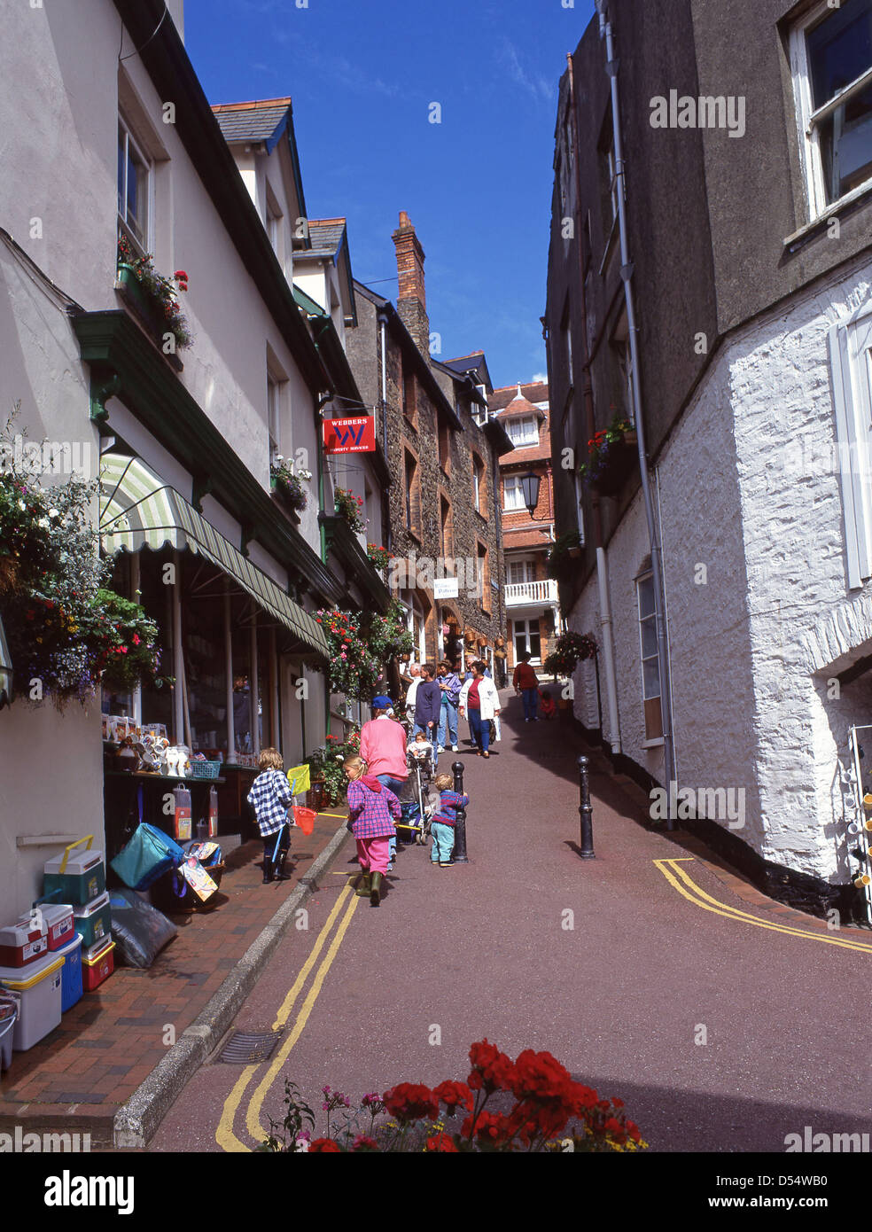 Queen Street, Lynton, Devon, Angleterre, Royaume-Uni Banque D'Images