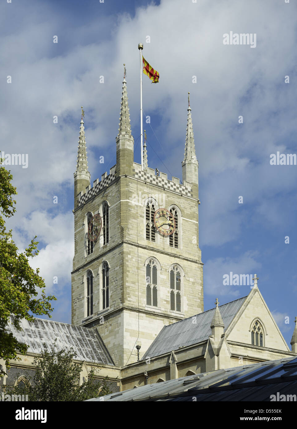 La tour de la cathédrale de Southwark Banque D'Images