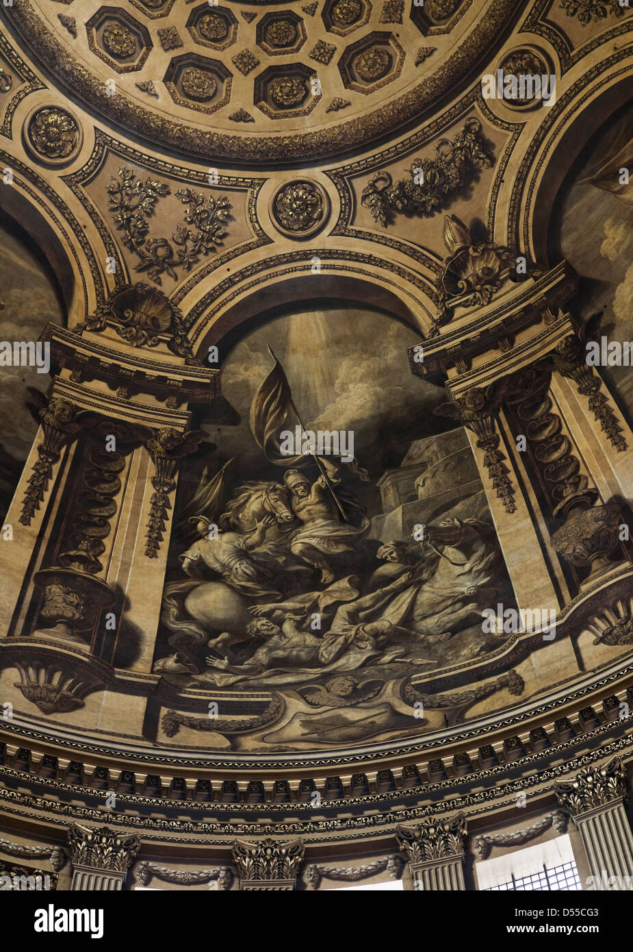 Saint Paul's Cathedral Dome peintures : Conversion sur le chemin de Damas Banque D'Images