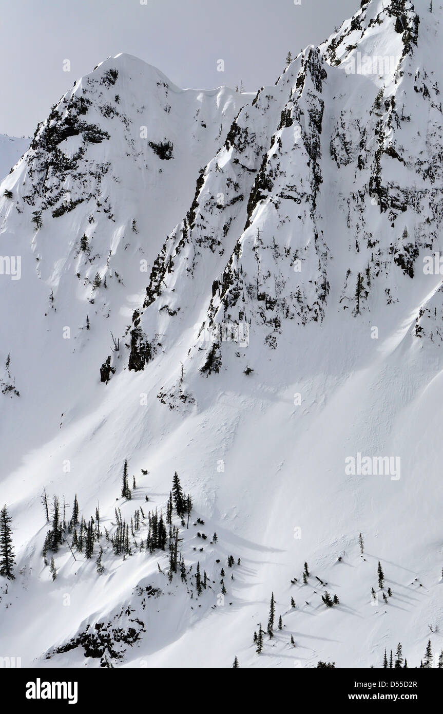 Bandes de falaise sur un pic dans les montagnes de l'Oregon Wallowa. Banque D'Images