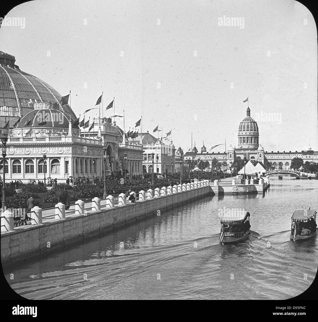 World's Columbian Exposition : Bâtiment de l'horticulture ; Illinois State Building, Chicago, United States, 1893. Banque D'Images