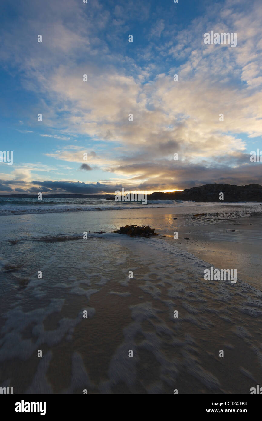 Godrevy plage au coucher du soleil à Cornwall Banque D'Images