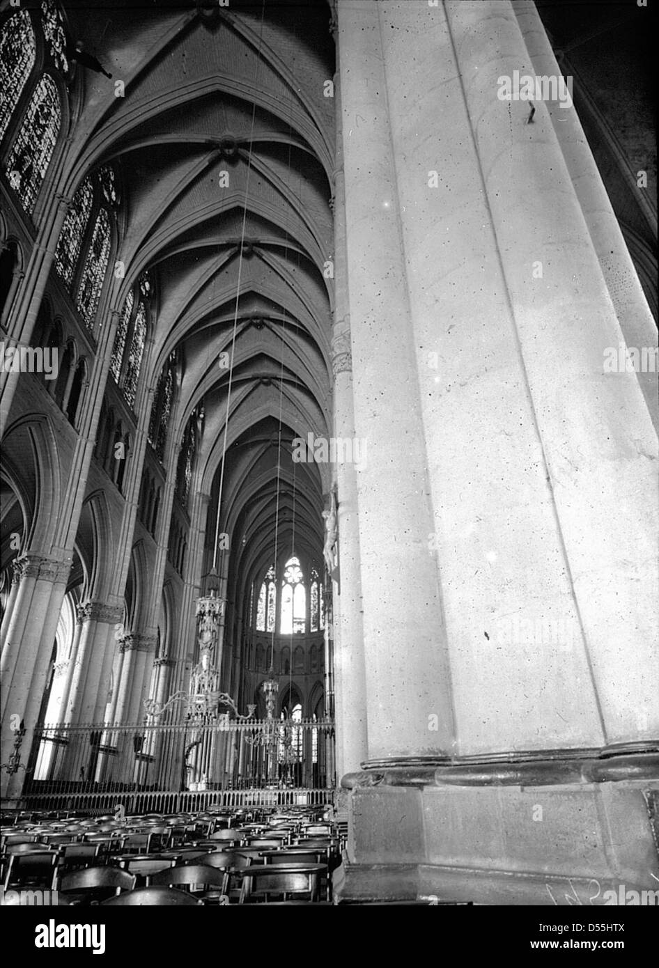 La Cathédrale Notre-Dame, Reims, France, 1907. Banque D'Images