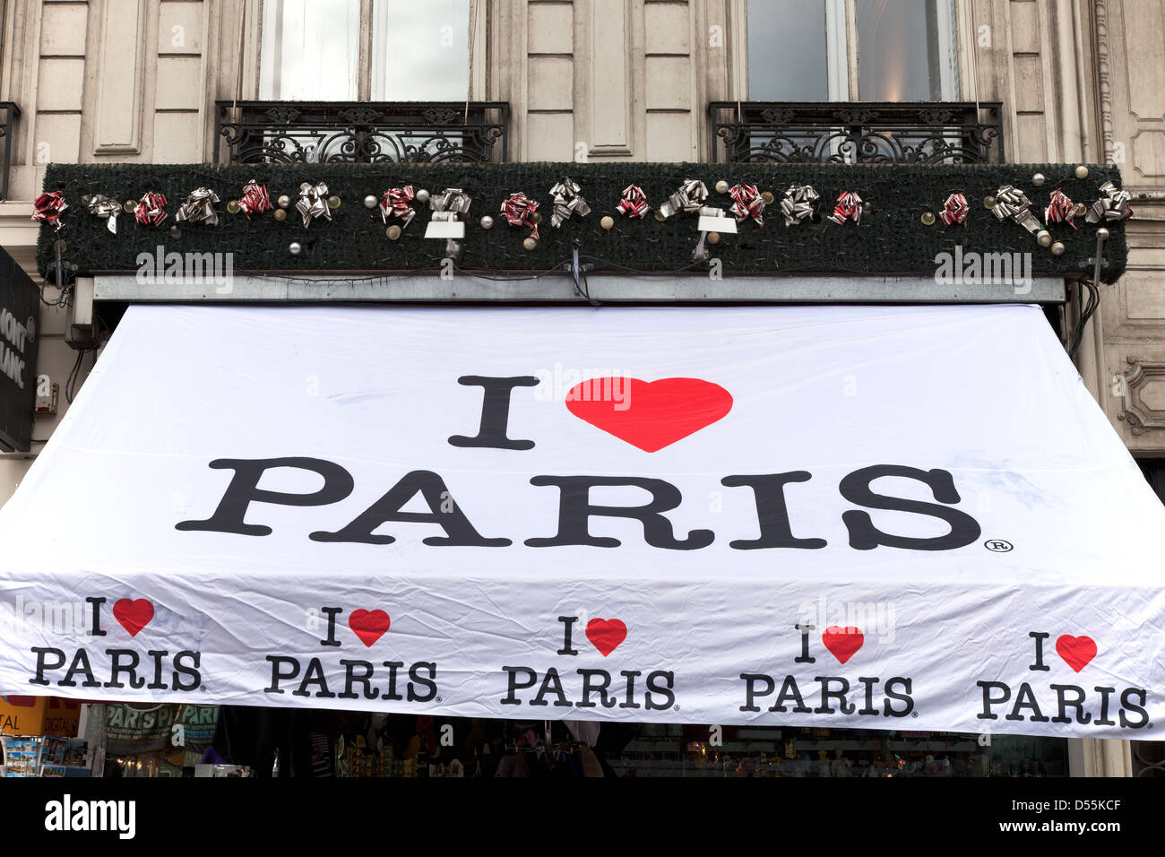 I love Paris store sur les Champs Elysées à Paris Banque D'Images