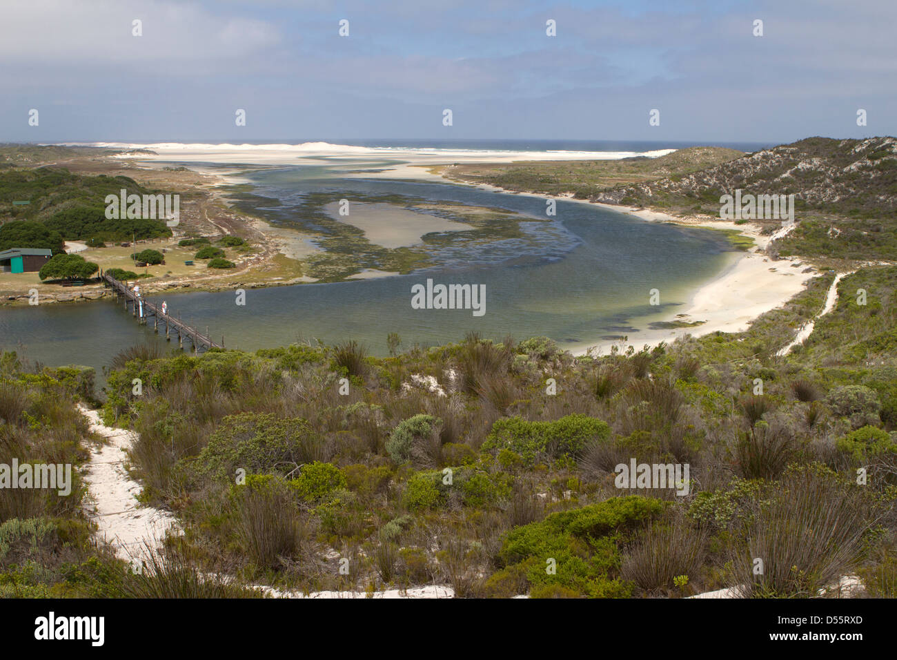 Au point de vue de la réserve naturelle de Mond, Overburg, Afrique du Sud. Banque D'Images