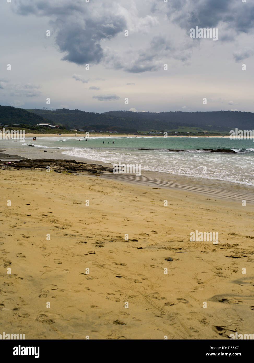 Sur la plage, Porpoise Bay, les Catlins, Clutha, Nouvelle-Zélande. Banque D'Images