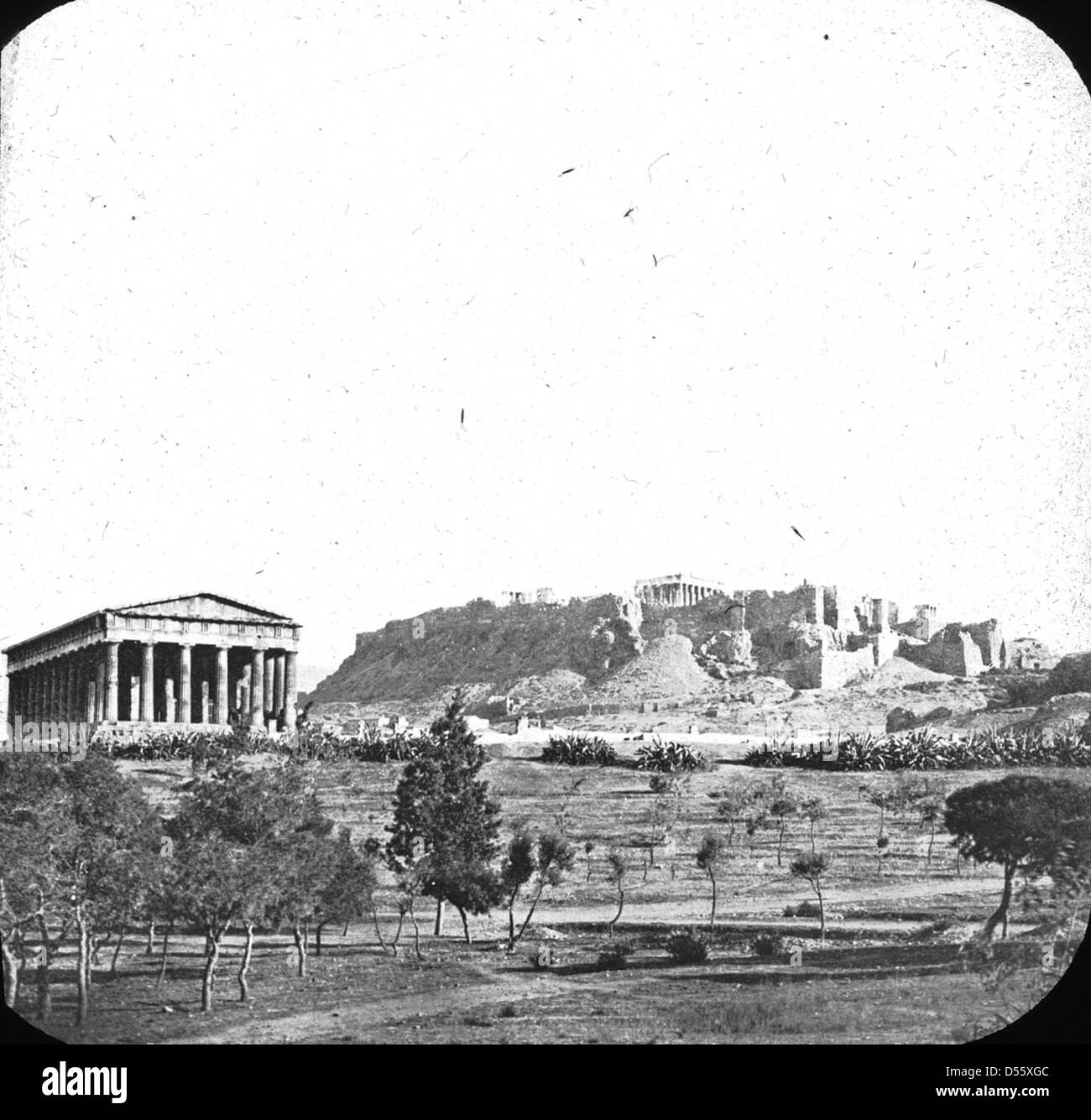 Une vue du temple de Thésée, situé près de l'Acropole à Athènes, en Grèce, un exemple notable de l'architecture dorique du Ve siècle av. J.-C. Banque D'Images