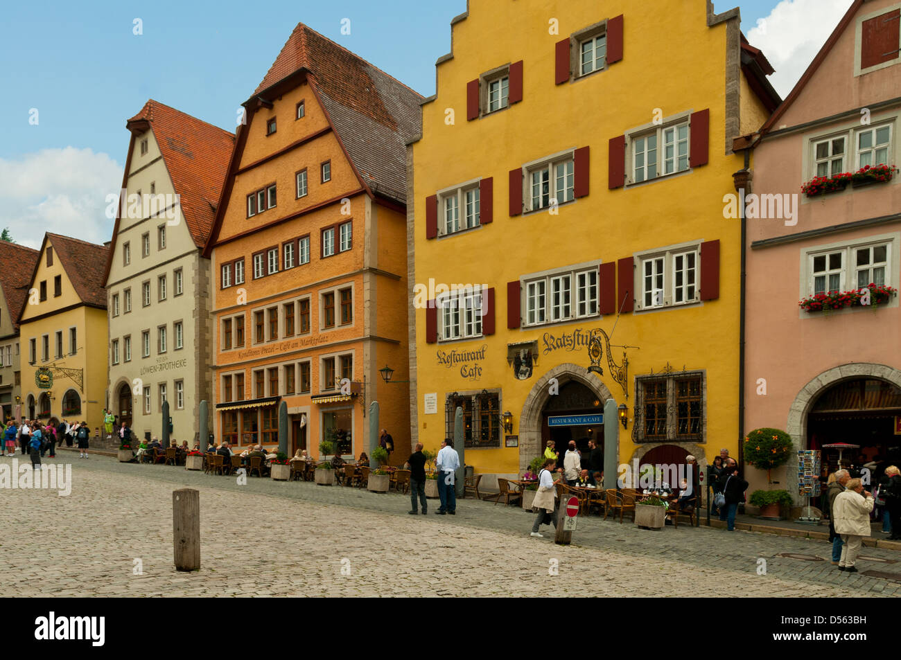 Maisons anciennes à Rothenburg ob der Tauber, Franconia, Allemagne Banque D'Images