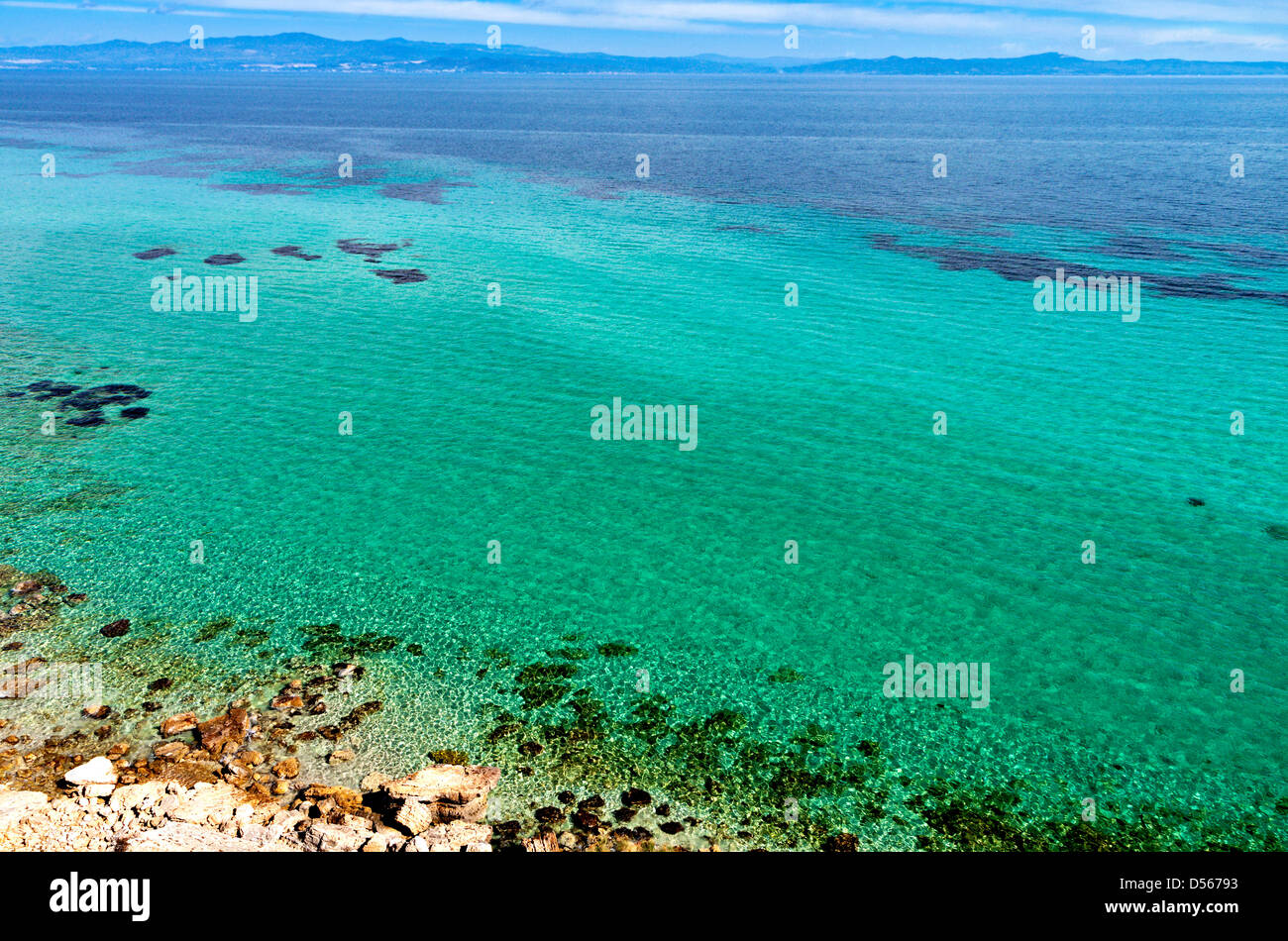 Sunny Beach et d'été à péninsule de Halkidiki, Kassandra en Grèce Banque D'Images