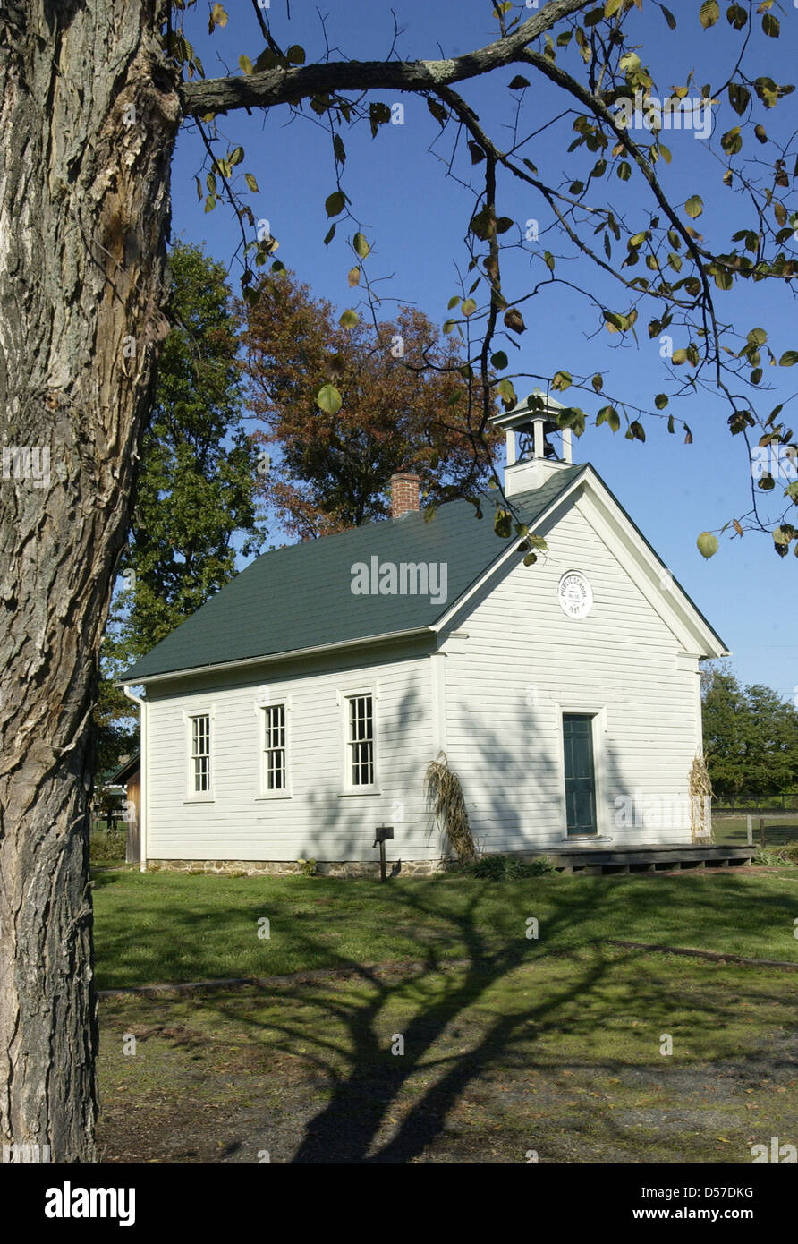 Historique ancienne maison d'école en école, Virginie, one room school house, pays rural et petites villes, Banque D'Images