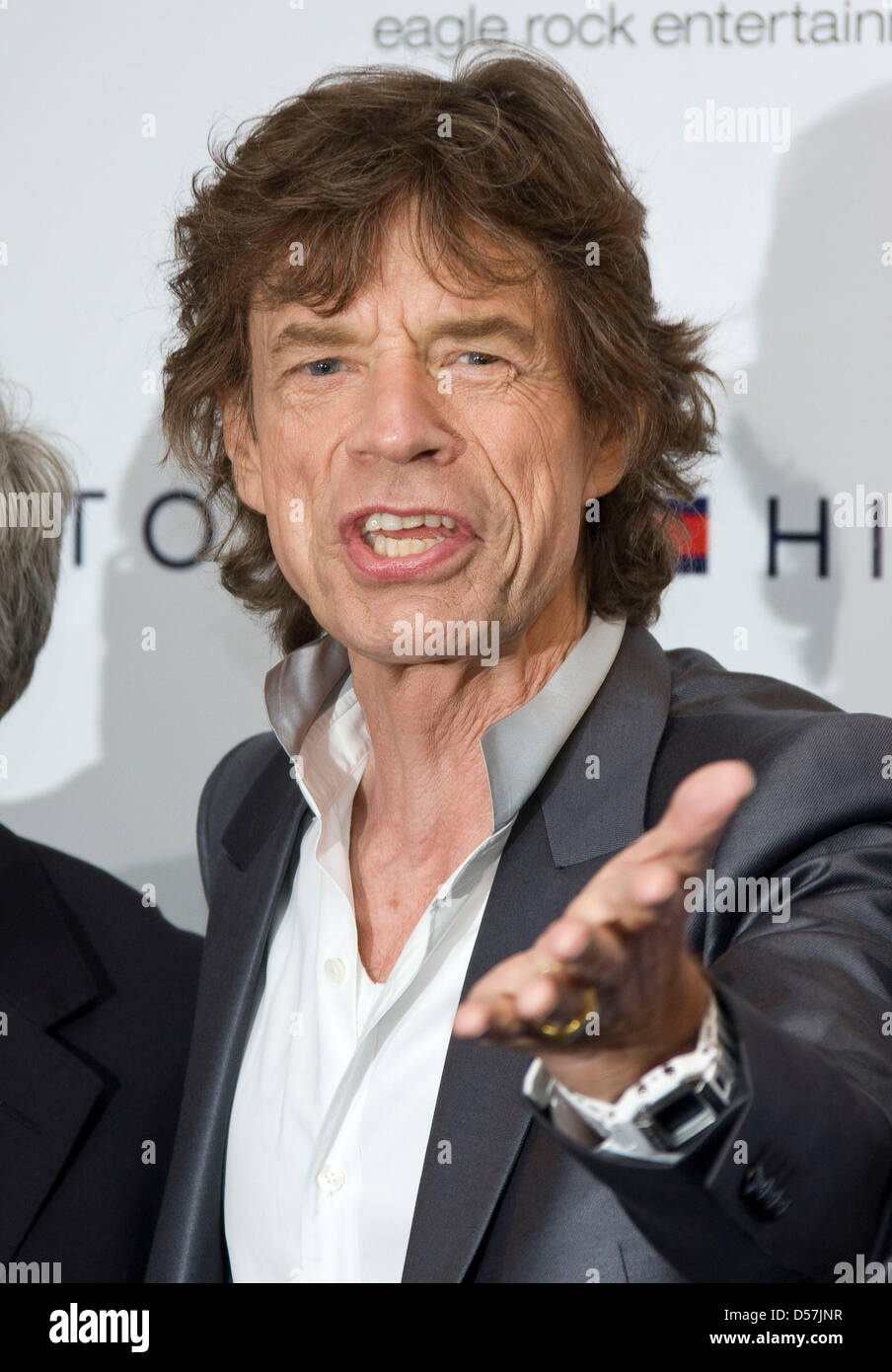 Le chanteur britannique Mick Jagger des Rolling Stones pose au cours de la  photo sur le film 'Stones in Exile' au 63e Festival du Film de Cannes,  France, 19 mai 2010. Photo :
