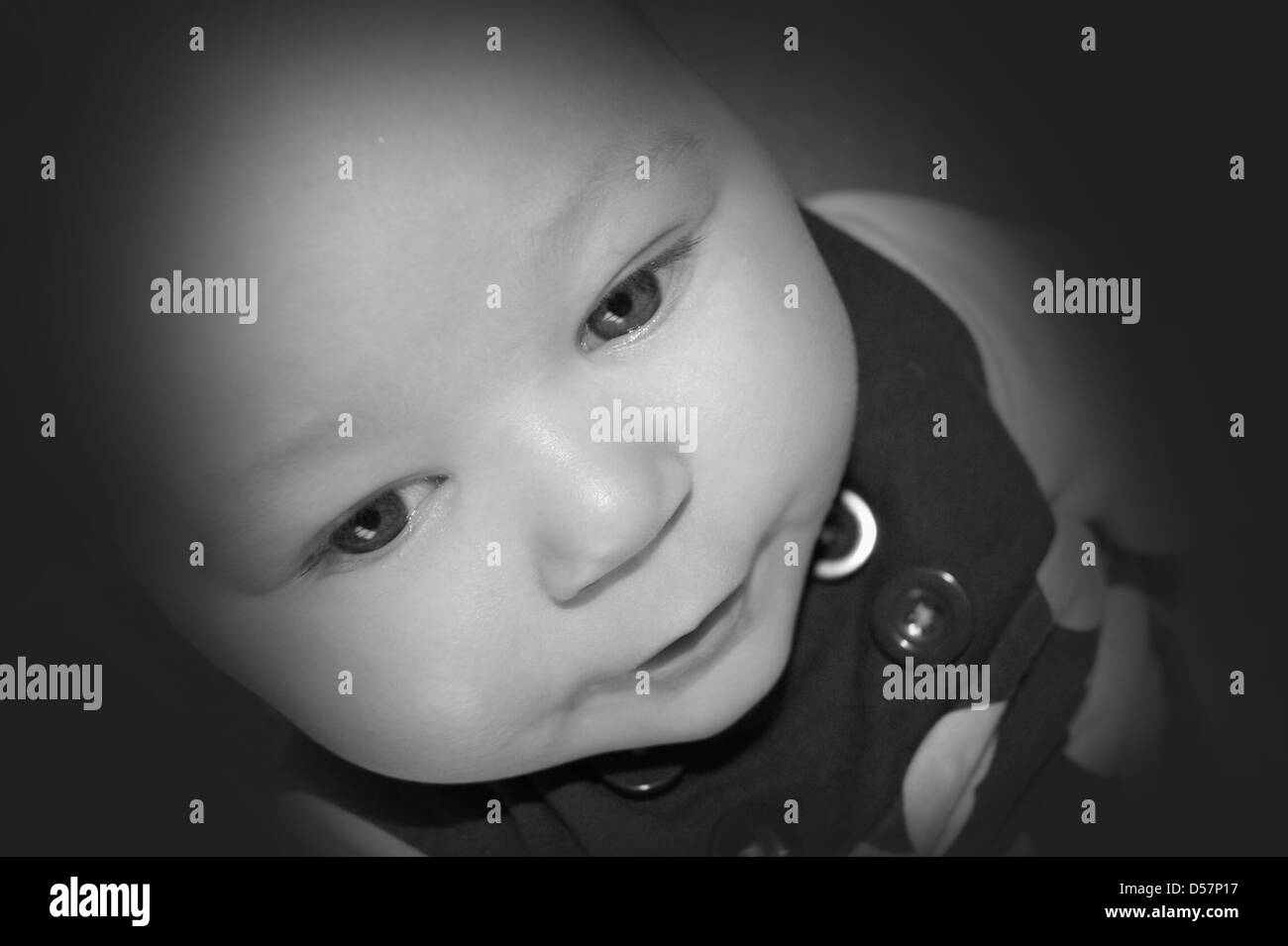 Baby face noir et blanc Banque D'Images