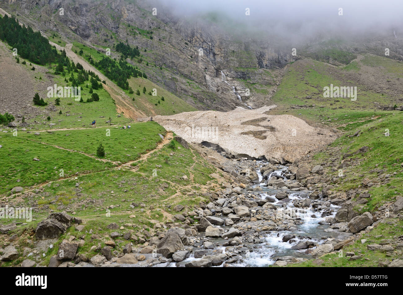 Glacier dans l'été les montagnes. Banque D'Images