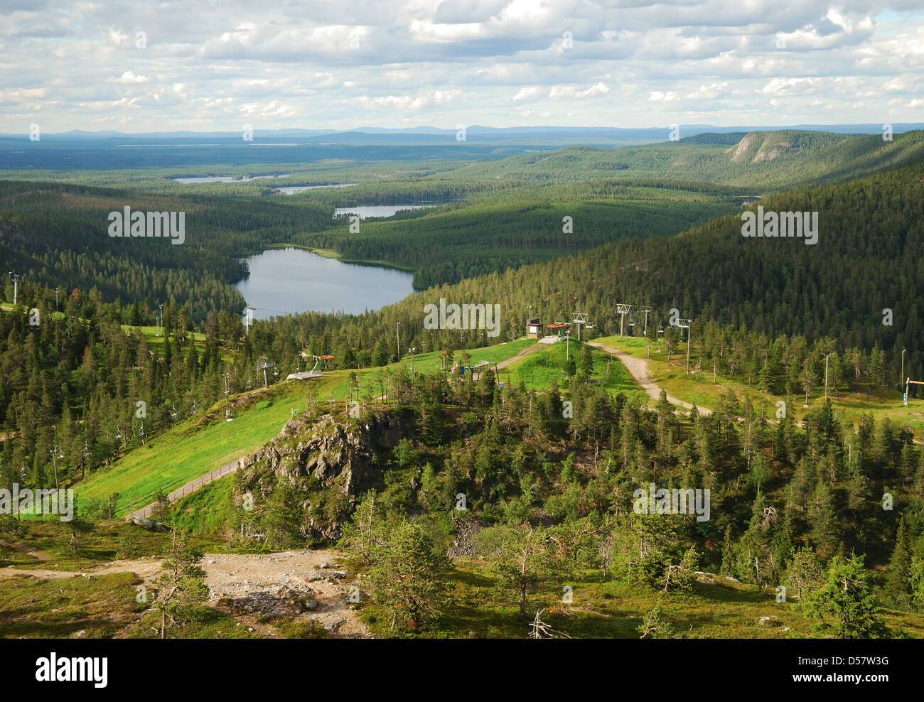 L'été paysage finlandais de Rukatunturi Banque D'Images