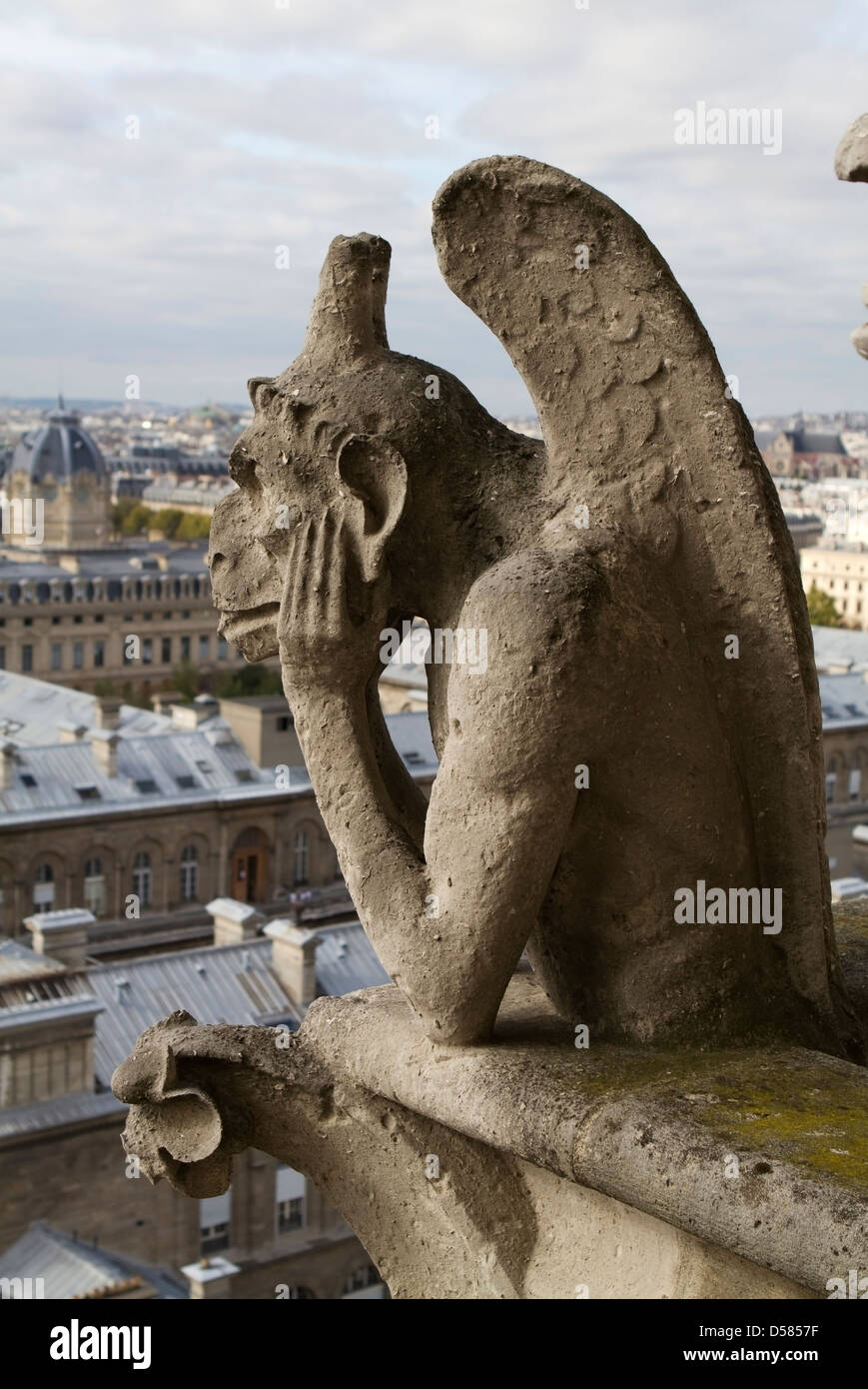 Gargoyle sur Cathédrale Notre Dame de Paris Banque D'Images