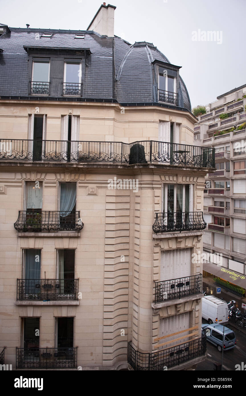 Bloc d'appartement, Paris Banque D'Images