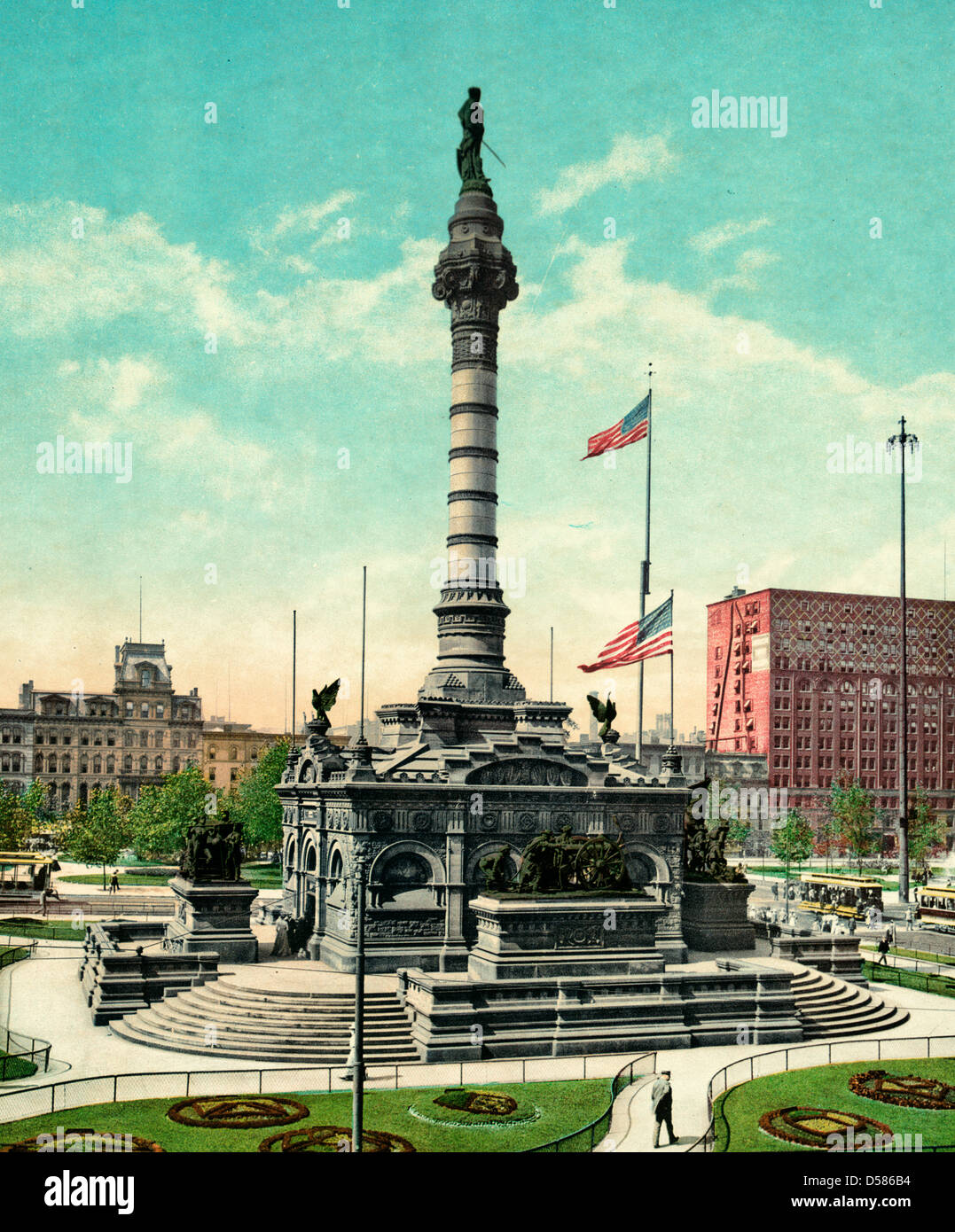 Des marins et des soldats, Monument, Cleveland (Ohio), vers 1900 Banque D'Images