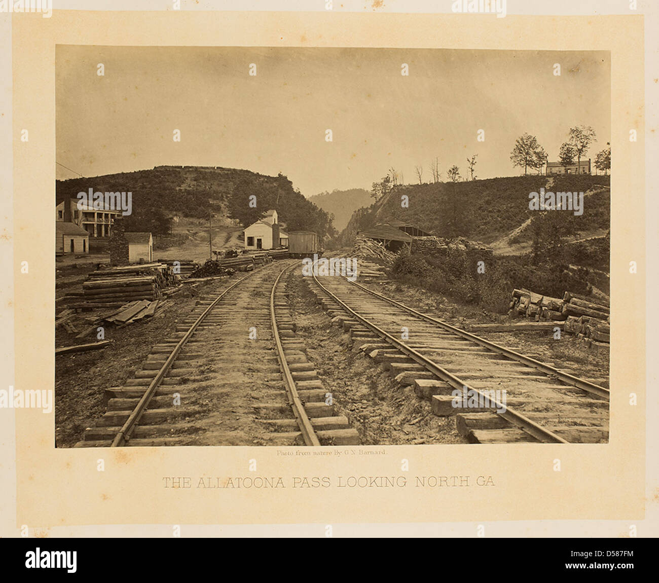 Une vue du col d'Allatoona en Géorgie, prise pendant la guerre de Sécession. Cet endroit est historiquement important pour la bataille du col d'Allatoona, qui fait partie du théâtre occidental de la guerre. Banque D'Images