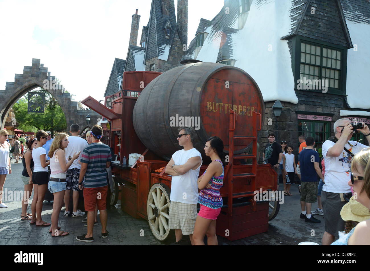 Beurre à l'intérieur de la Stalle Wizarding World Of Harry Potter à Universal Studio, Orlando (Floride). Banque D'Images
