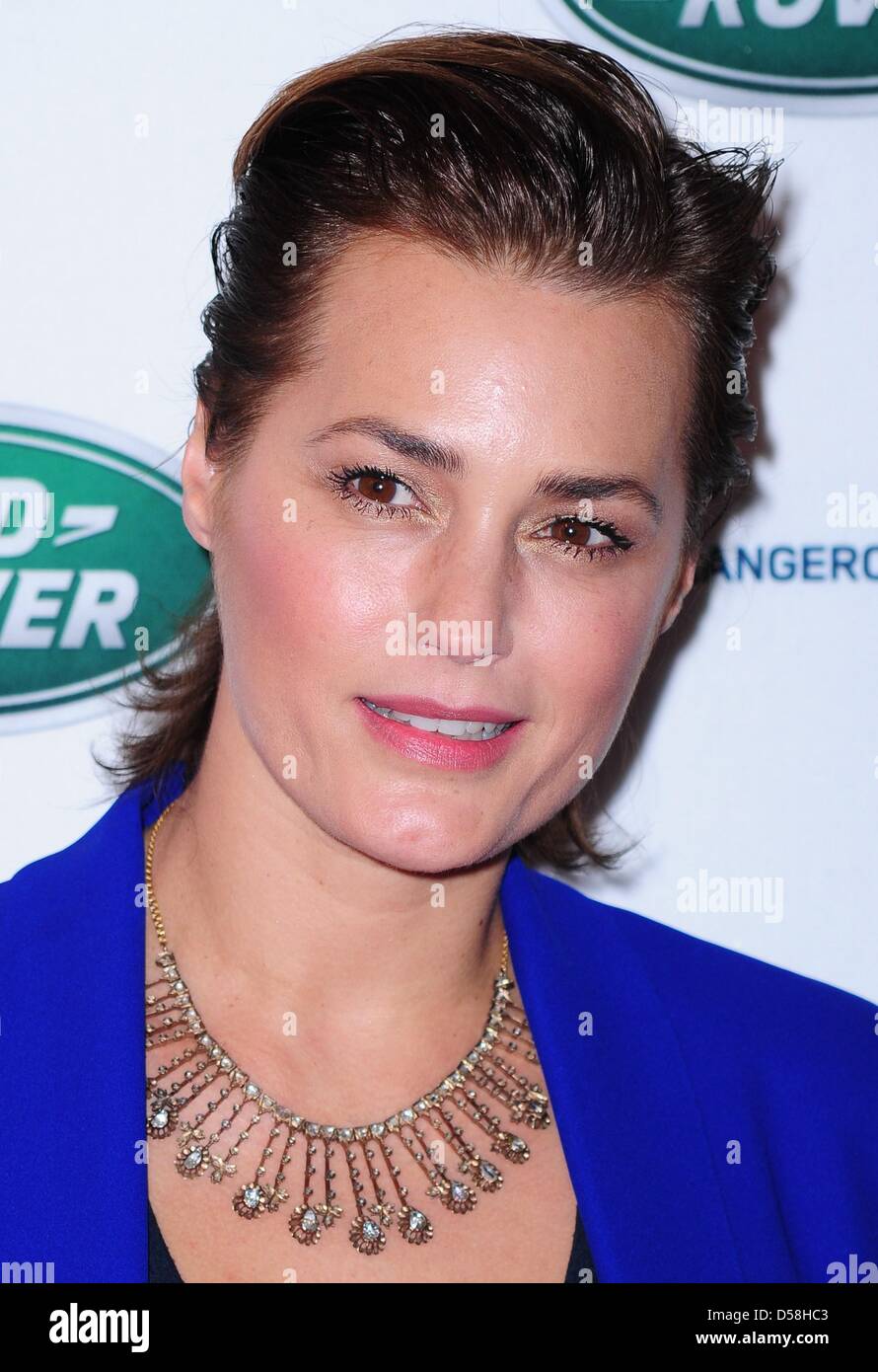 New York, USA. 26 mars 2013. Yasmin Le Bon présent pour Aperçu de Land Rover Range Rover Sport voiture au 2013 New York Auto Show, lucarne à Moynihan Station, New York, NY Le 26 mars 2013. Photo par : Gregorio T./Binuya Everett Collection/Alamy Live News Banque D'Images