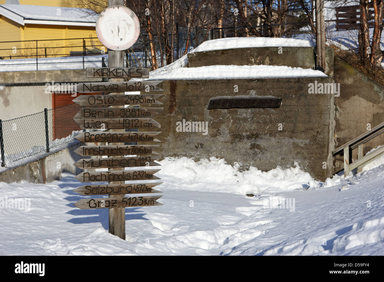 Seconde guerre mondiale andersgrotta bunker souterrain de tunnels et finnmark kirkenes Norvège europe Banque D'Images