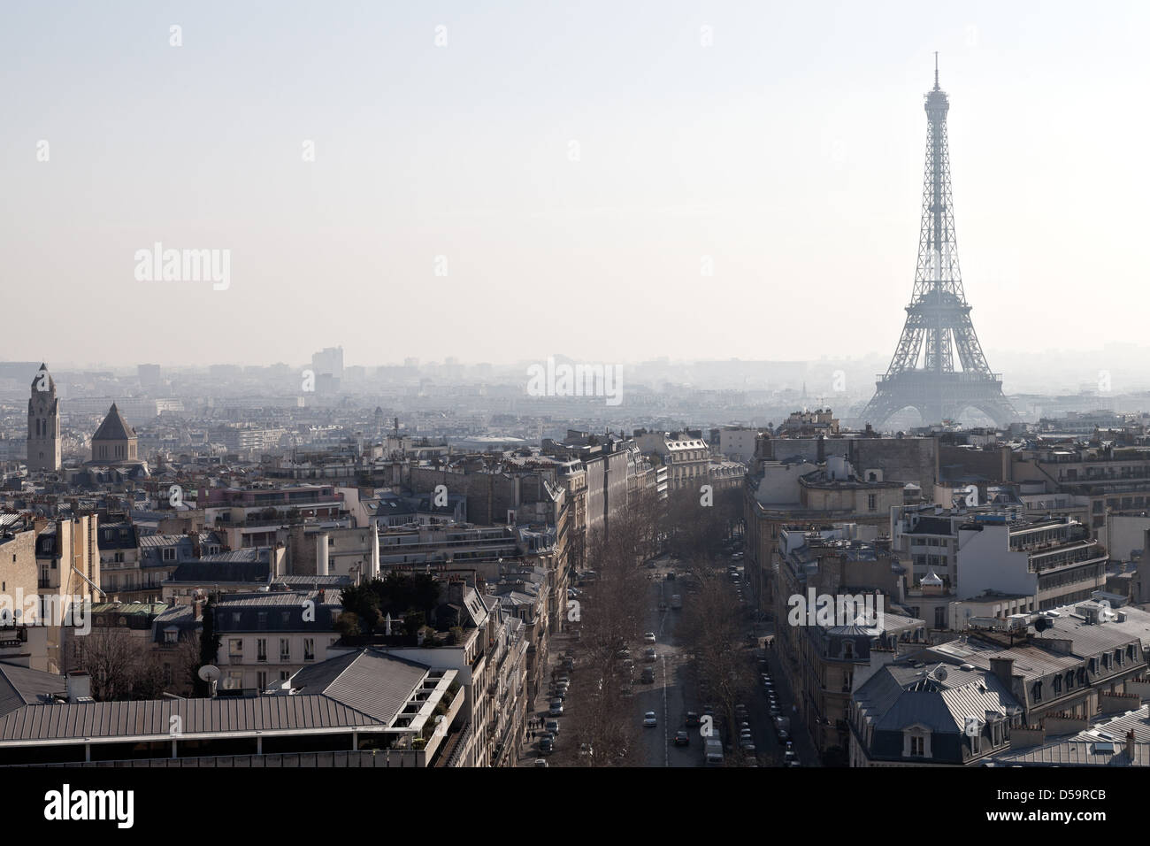 Voir ci-dessus des pistes d Iena et de la tour Eiffel à Paris Banque D'Images
