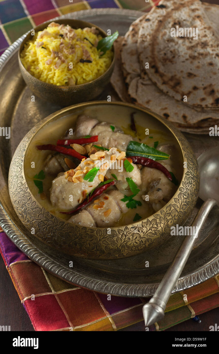 Rezala poulet curry Inde Bengale Food Banque D'Images
