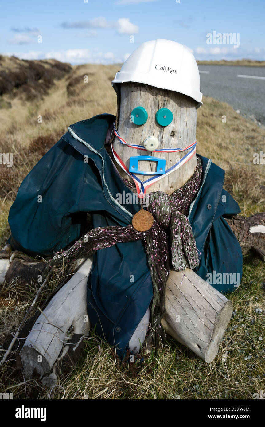 Travailleur routière Dummy Isle Of Lewis Western Isles Hébrides extérieures en Écosse UK Banque D'Images