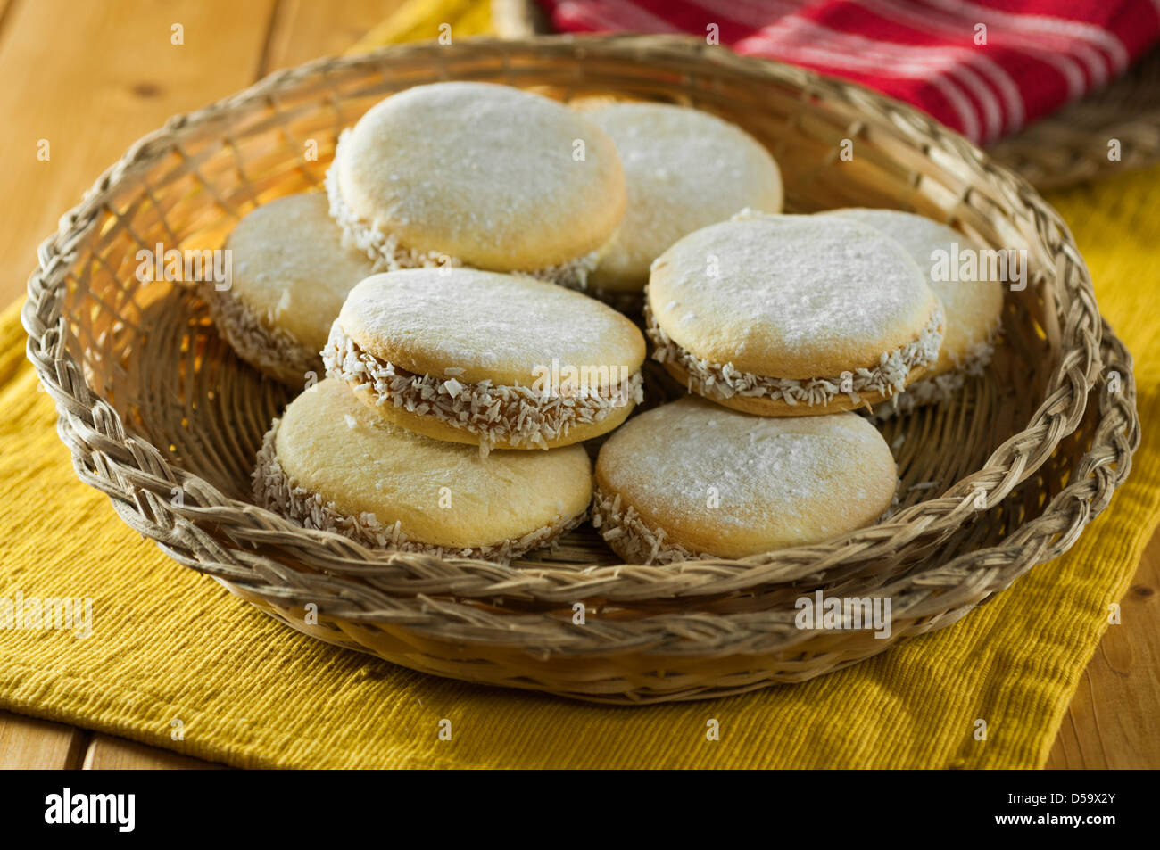 Les cookies ou d'Amérique du Sud Alfajores biscuits Banque D'Images