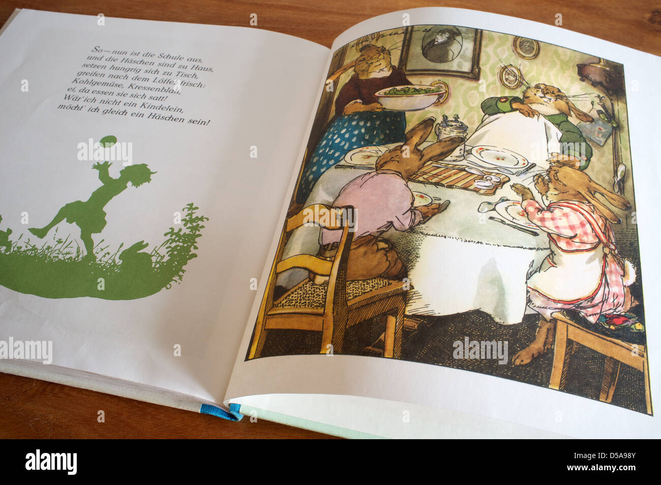 Die Haschenschule livre illustré pour enfants Banque D'Images