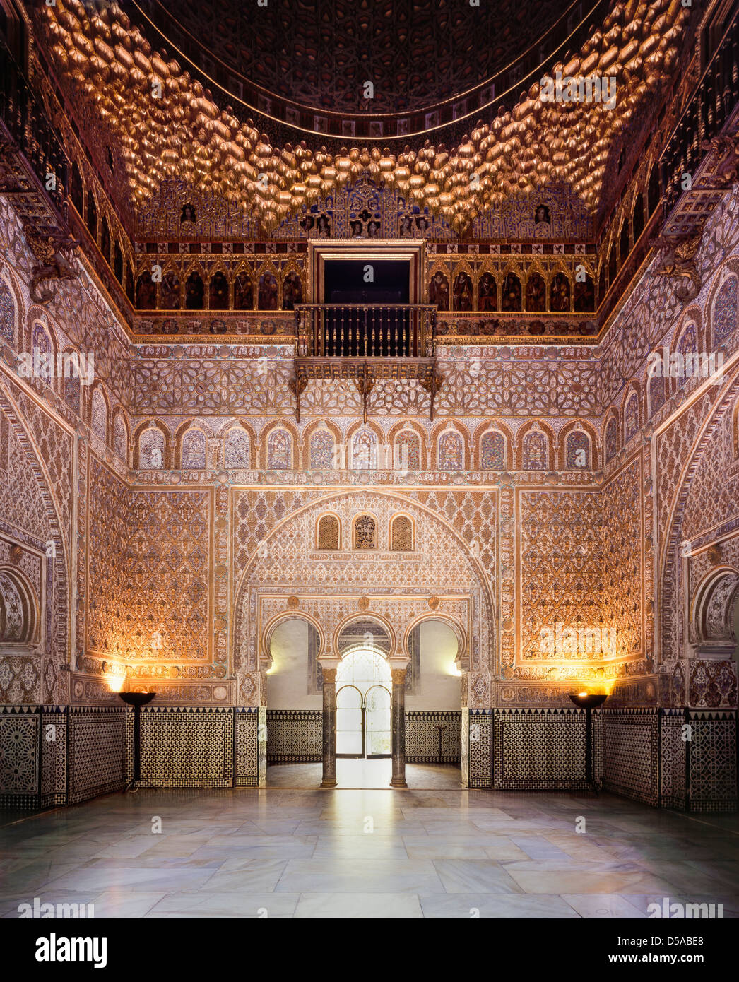 L'alcazar, palais maure, Reales Alcazares, Séville, Espagne, Hall des Ambassadeurs Banque D'Images