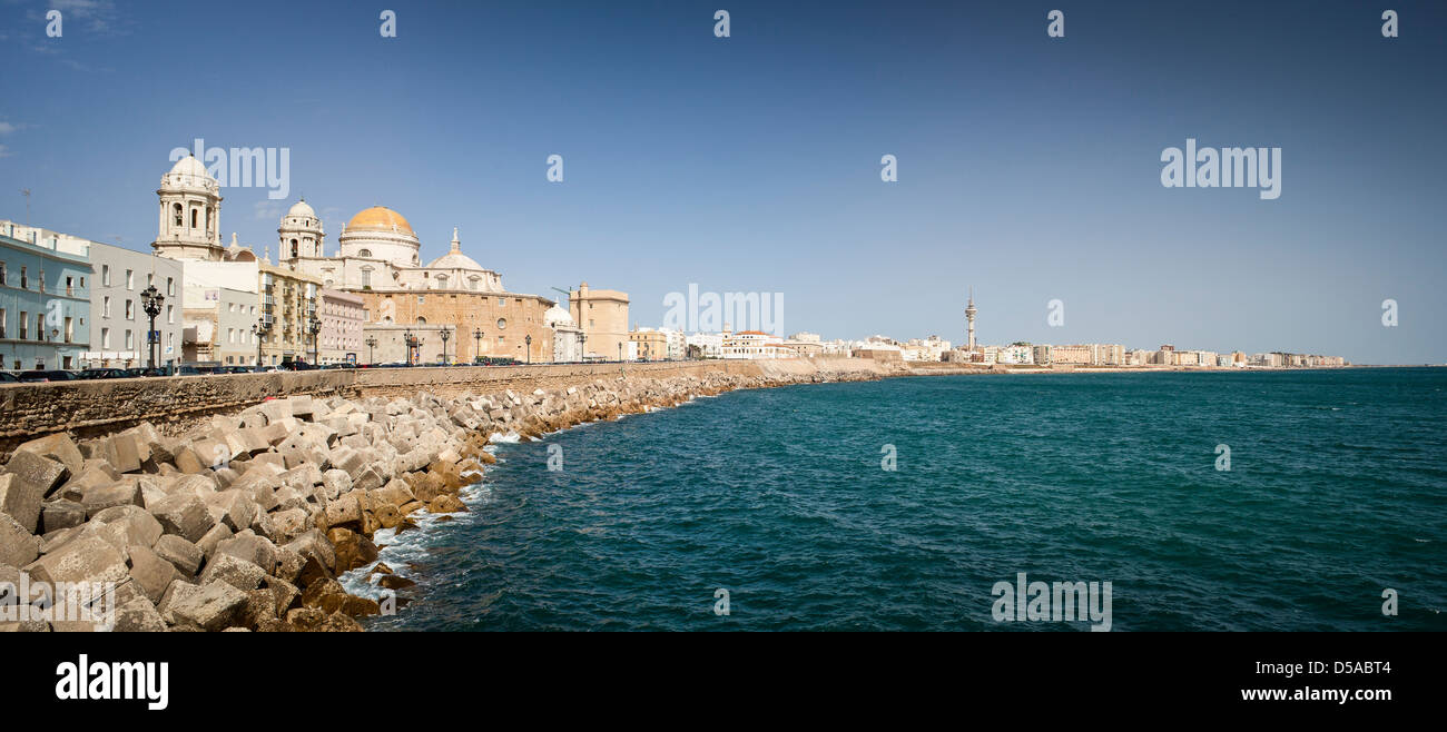 Cadix, Espagne, MER, Cathédrale Banque D'Images