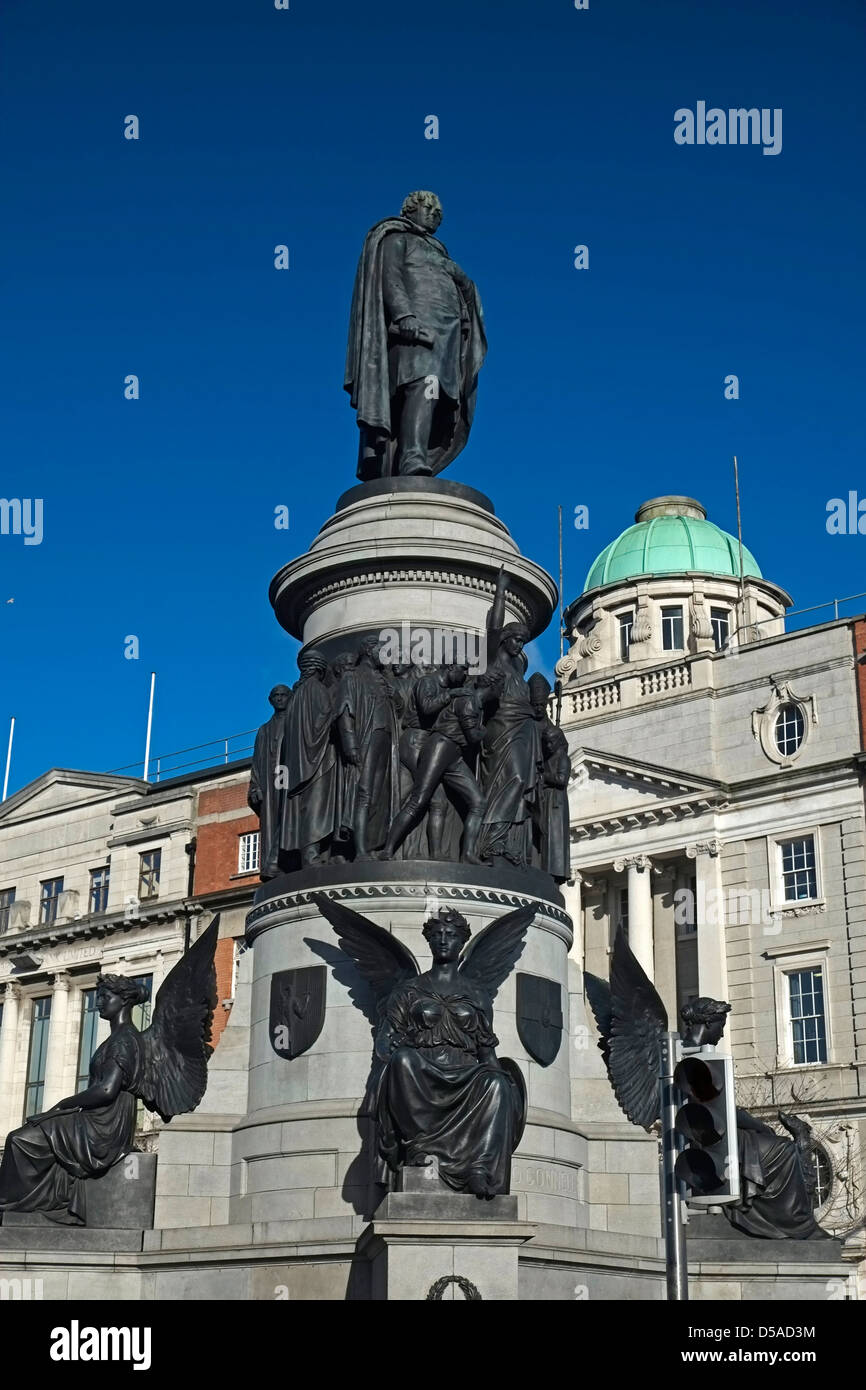 Monument Daniel O'Connell à O'Connell Street Dublin Irlande Banque D'Images