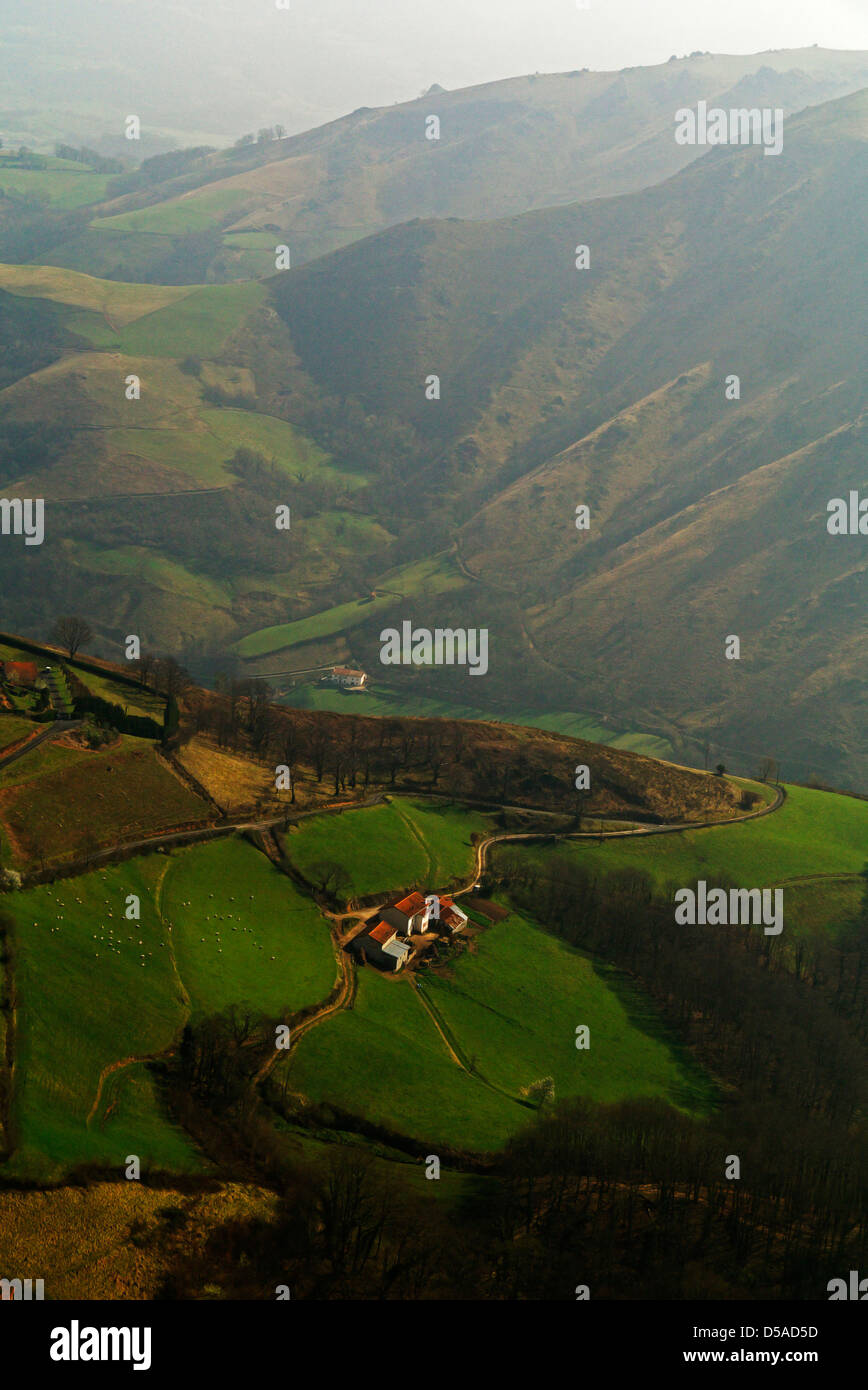 Camino de Santiago de Compostela, dans les Pyrénées françaises Banque D'Images