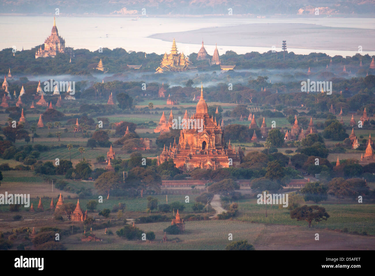 Vues aériennes de Bagan Myanmar Banque D'Images