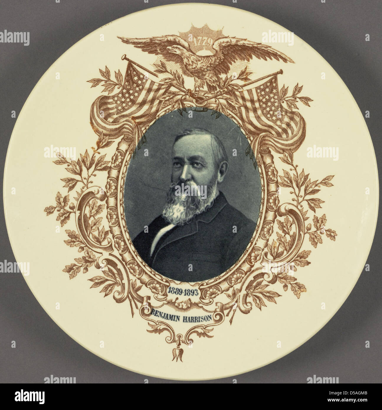 Benjamin Harrison '1889-1893' Plaque Portrait en céramique Banque D'Images