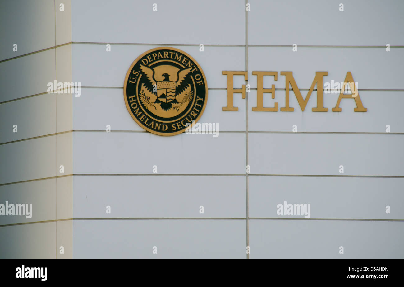 Logo de la FEMA et de signer à Washington, DC, USA Banque D'Images